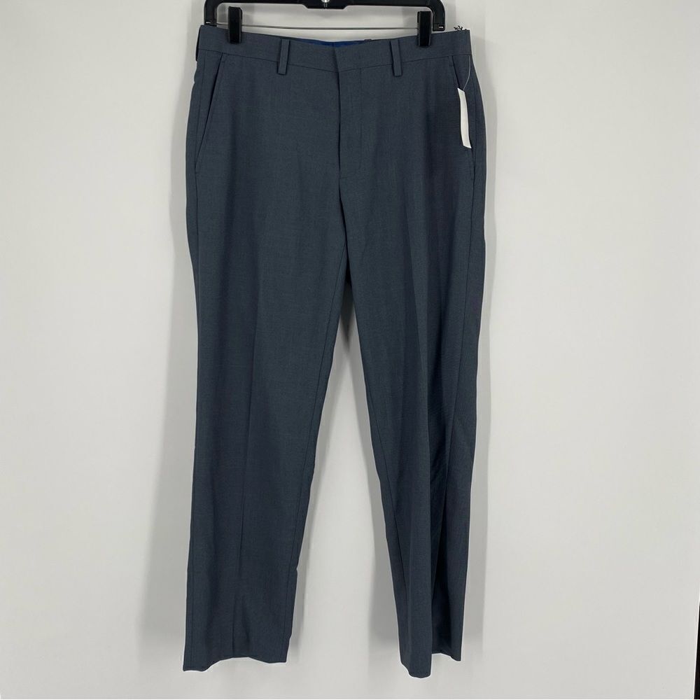 M151 Men’s Flat Front Medium Blue Flat Front Slim Fit Dress Pants size 32x30